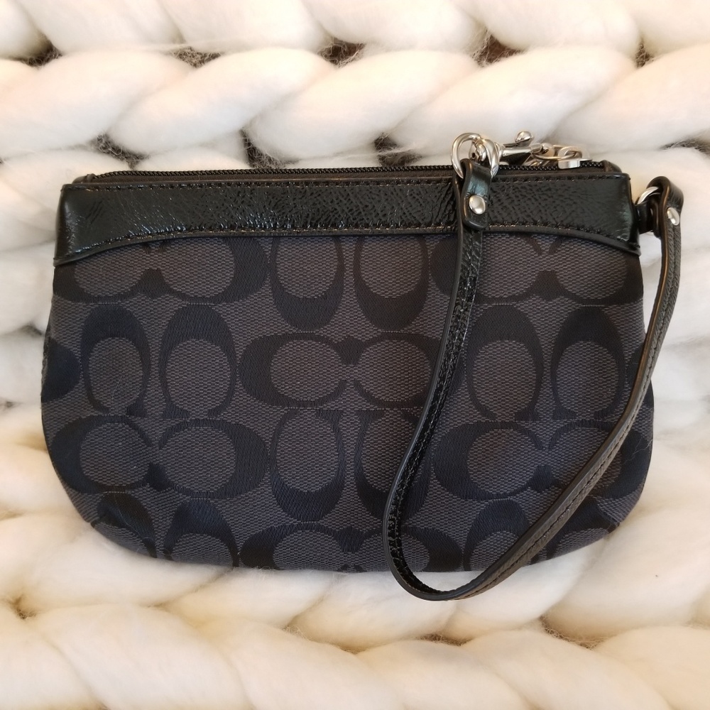 Black Coach wristlet - 7.5"w x 5.5"h - Picture 3 of 4